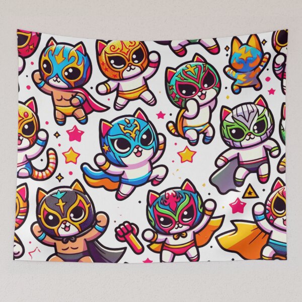 Artikelvorschau, Luchador-Katze entworfen und verkauft von Belarte.shop.