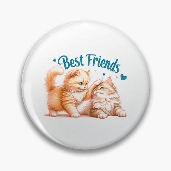 Item preview, Best friends. Cute fluffy cats play, vintage designed and sold by CameliaWave.