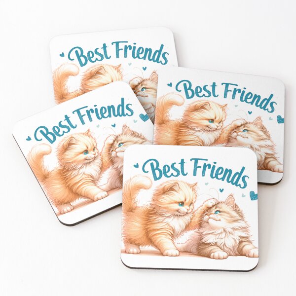 Item preview, Best friends. Cute fluffy cats play, vintage designed and sold by CameliaWave.