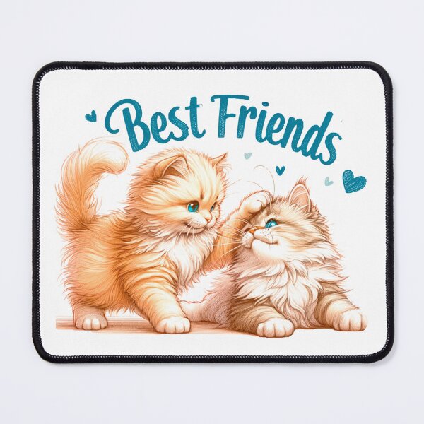 Item preview, Best friends. Cute fluffy cats play, vintage designed and sold by CameliaWave.