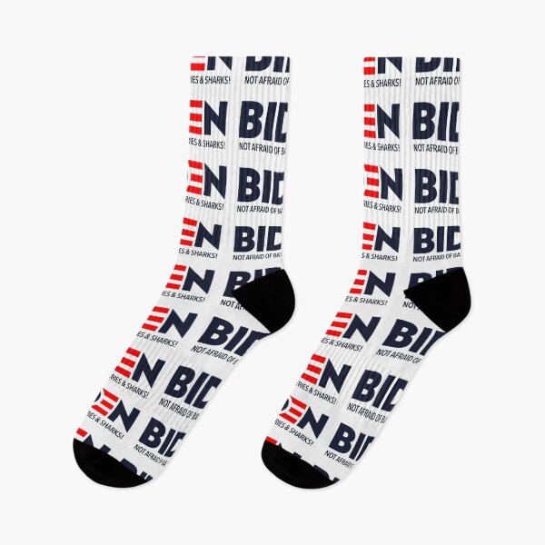 Item preview, BIDEN - Not afraid of batteries and sharks! (Navy blue text) designed and sold by Thelittlelord.