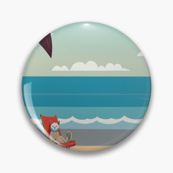 Item preview, Cat relaxing on the beach designed and sold by 79Graphics.