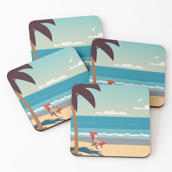 Item preview, Cat relaxing on the beach designed and sold by 79Graphics.