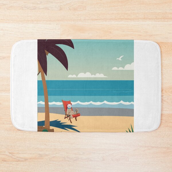 Item preview, Cat relaxing on the beach designed and sold by 79Graphics.