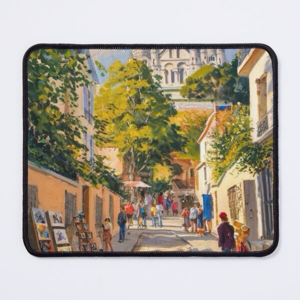 Item preview, Montmartre Alleyway with Artists - Iconic Paris Pathway to Sacre Coeur designed and sold by CARRAANN.