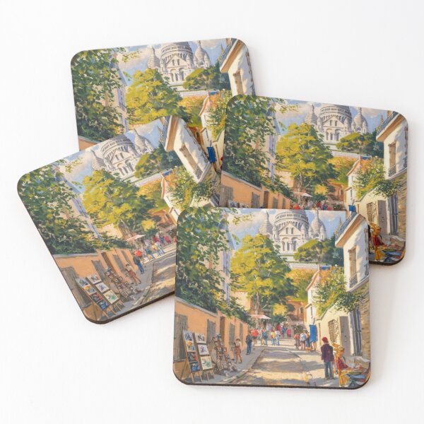 Item preview, Montmartre Alleyway with Artists - Iconic Paris Pathway to Sacre Coeur designed and sold by CARRAANN.