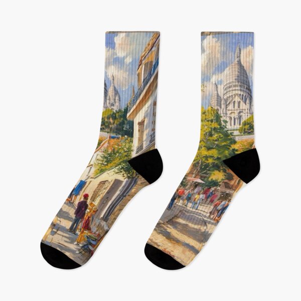 Item preview, Montmartre Alleyway with Artists - Iconic Paris Pathway to Sacre Coeur designed and sold by CARRAANN.