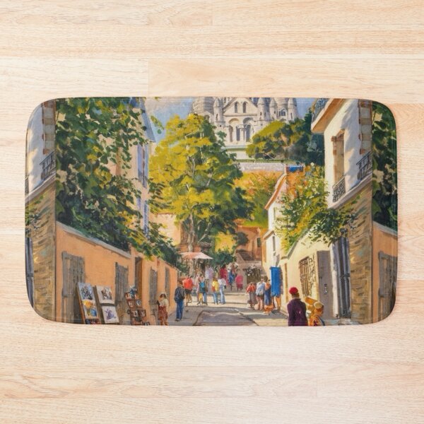 Item preview, Montmartre Alleyway with Artists - Iconic Paris Pathway to Sacre Coeur designed and sold by CARRAANN.
