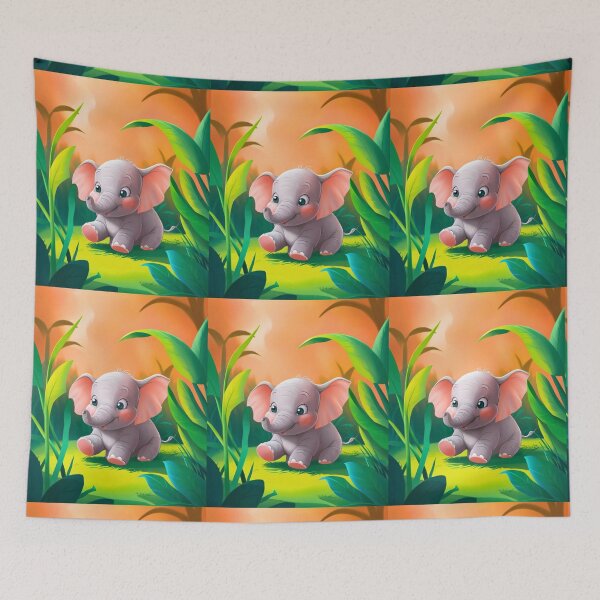 Item preview, Cute Elephant. Little elephant, colorful elephant, elephant drawing designed and sold by ElephantVibes.