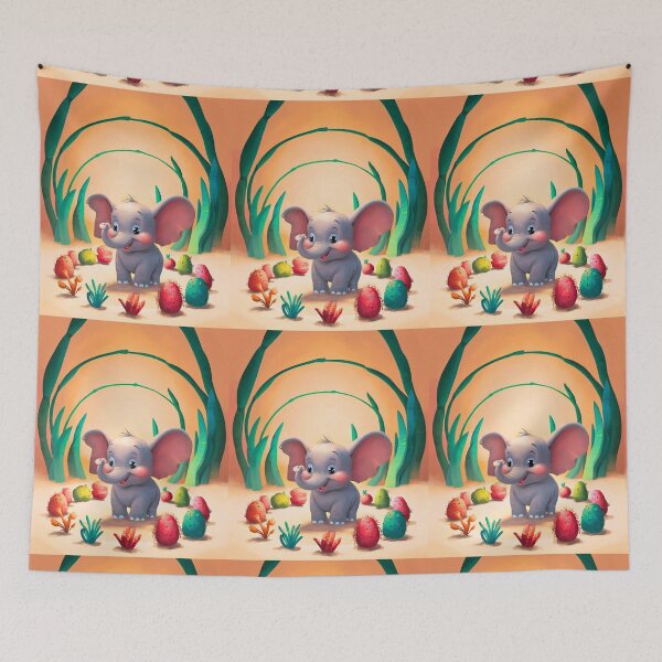 Item preview, Cute Elephant. Little elephant, colorful elephant, elephant drawing designed and sold by ElephantVibes.