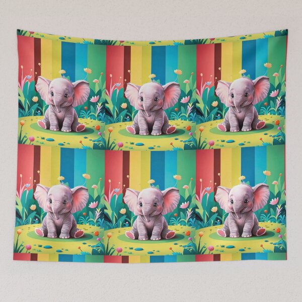 Item preview, Cute Elephant. Little elephant, colorful elephant, elephant drawing designed and sold by ElephantVibes.