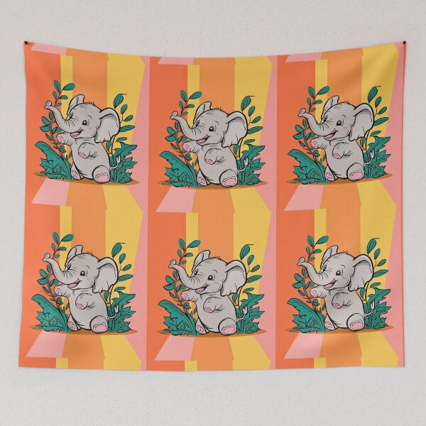 Item preview, Cute Elephant. Little elephant, colorful elephant, elephant drawing designed and sold by ElephantVibes.