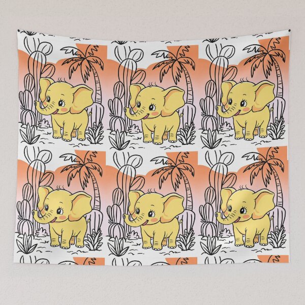 Item preview, Cute Elephant. Little elephant, colorful elephant, elephant drawing designed and sold by ElephantVibes.