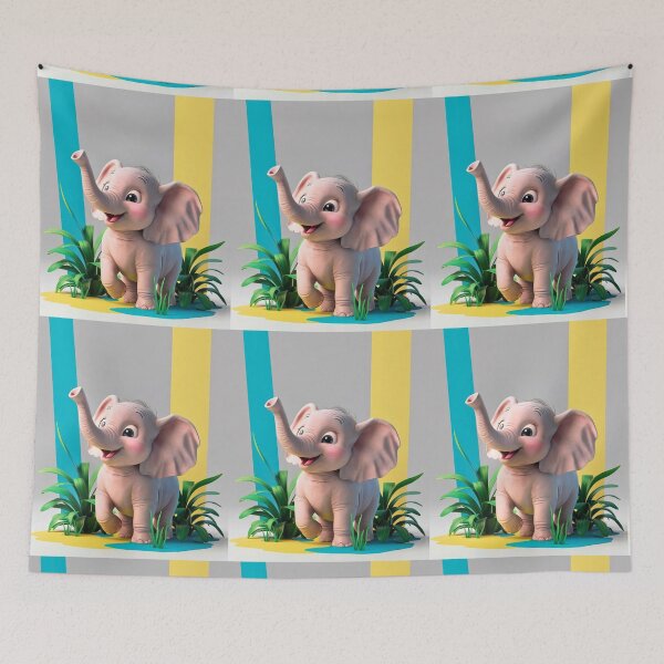 Item preview, Cute Elephant. Little elephant, colorful elephant, elephant drawing designed and sold by ElephantVibes.