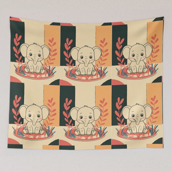 Item preview, Cute Elephant. Little elephant, colorful elephant, elephant drawing designed and sold by ElephantVibes.