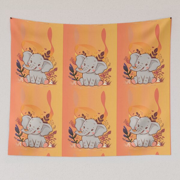 Item preview, Cute Elephant. Little elephant, colorful elephant, elephant drawing designed and sold by ElephantVibes.