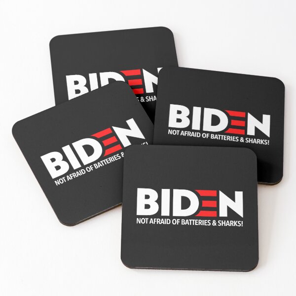 Item preview, BIDEN - Not afraid of batteries and sharks! (WHITE TEXT) designed and sold by Thelittlelord.