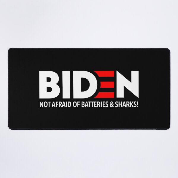Item preview, BIDEN - Not afraid of batteries and sharks! (WHITE TEXT) designed and sold by Thelittlelord.