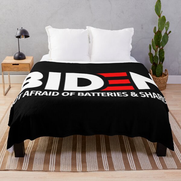Item preview, BIDEN - Not afraid of batteries and sharks! (WHITE TEXT) designed and sold by Thelittlelord.