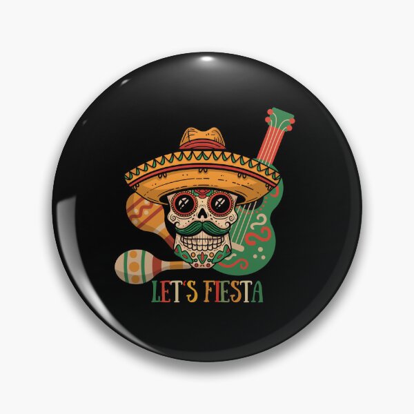 Artikelvorschau, Lets Fiesta Mexikanischer Sugar Skull mit Sombrero und Gitarre entworfen und verkauft von PantatKiller.