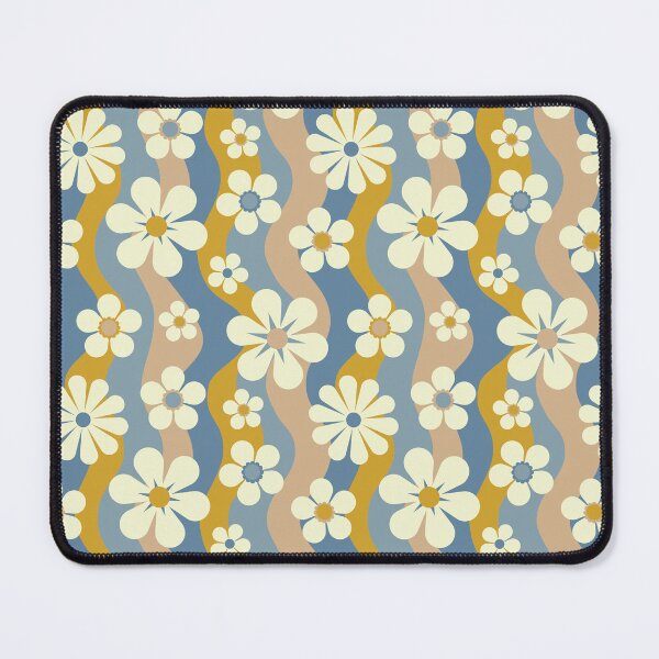 Item preview, Retro Florals - Blue and Yellow designed and sold by Graphic Daisy.