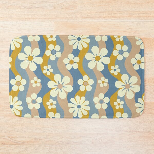 Item preview, Retro Florals - Blue and Yellow designed and sold by Graphic Daisy.
