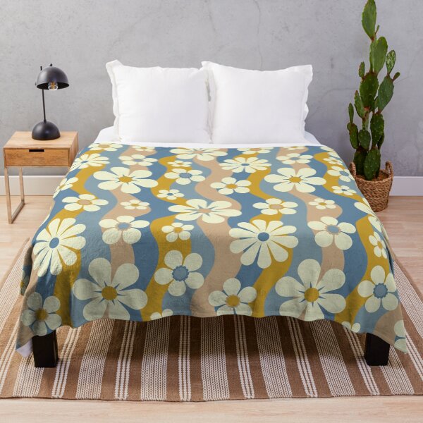 Item preview, Retro Florals - Blue and Yellow designed and sold by Graphic Daisy.