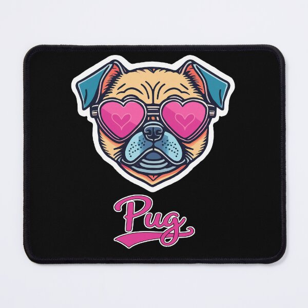 Item preview, Pug in Heart Shaped Sunglasses designed and sold by KellysComColors.