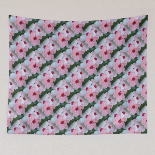 Item preview, Blooming Beautiful Pink Impatiens Flowers Pattern designed and sold by taiche.