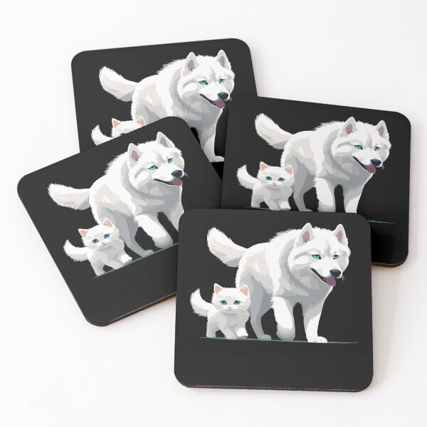 Item preview, White Siberian dog and cat designed and sold by InwzaDesign.