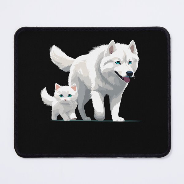 Item preview, White Siberian dog and cat designed and sold by InwzaDesign.