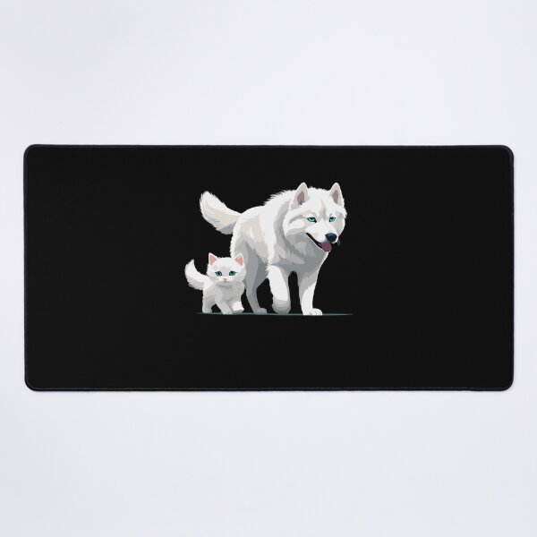 Item preview, White Siberian dog and cat designed and sold by InwzaDesign.