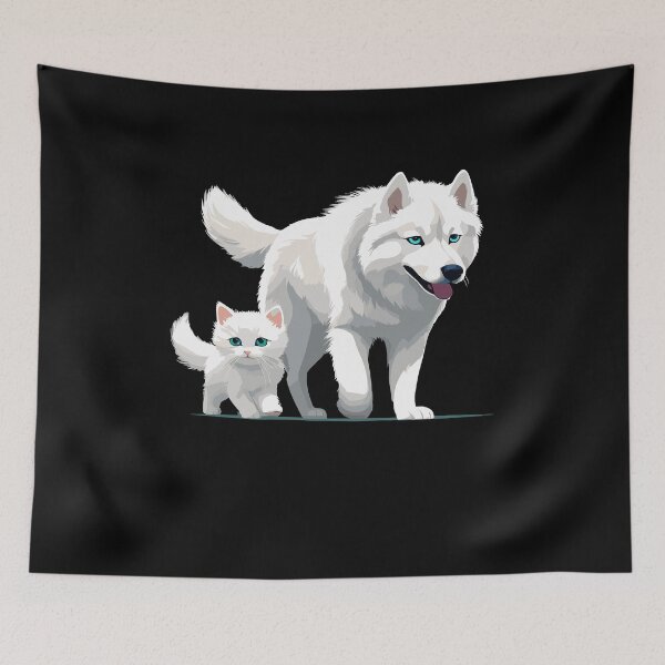 Item preview, White Siberian dog and cat designed and sold by InwzaDesign.