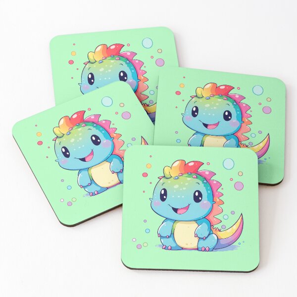 Item preview, Kawaii Cute Happy Rainbow Dino designed and sold by taniasofia.
