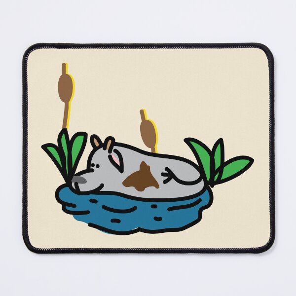 Item preview, Cute muddy buffalo in a mud pool designed and sold by fluffyfamcraft.