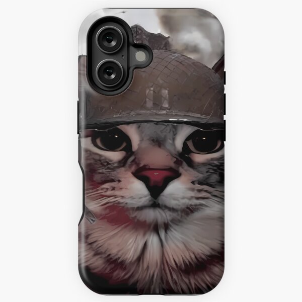 Vista previa del artículo con la obra «Gato de guerra - Meme de mirada de mil yardas», diseñado y vendido por ArtByDall.