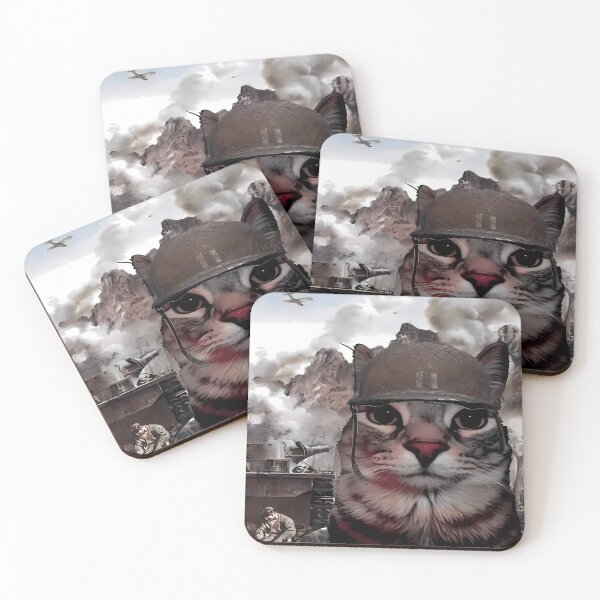 Item preview, War Cat - Thousand Yard Stare Meme designed and sold by ArtByDall.