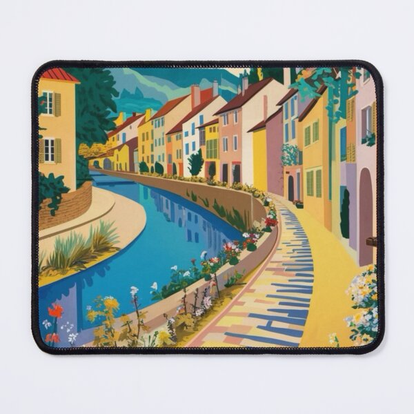 Item preview, Vibrant Pathway in Annecy, France - Colorful French Canal Scene designed and sold by CARRAANN.