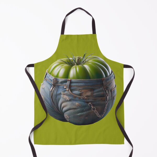 Item preview, Green tomato in jeans designed and sold by Vibranta Studio.