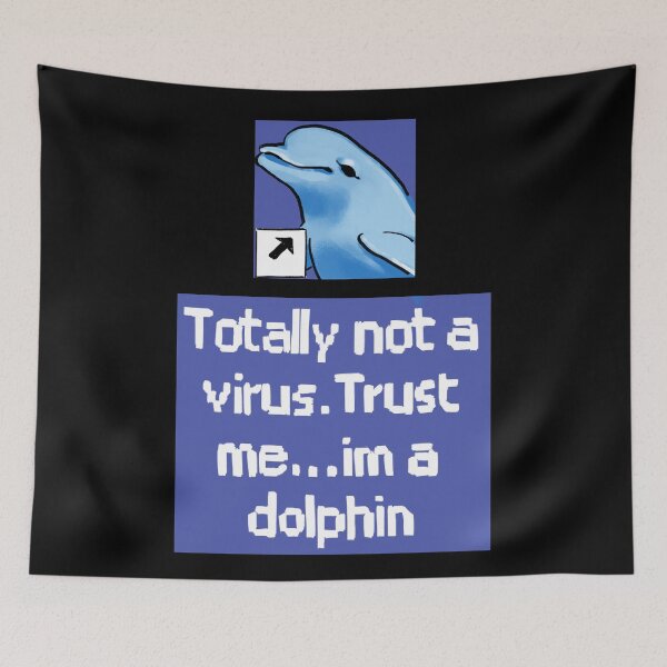 Item preview, Ransroom draws the totally not a virus trust me im a dolphin desktop icon meme designed and sold by RansRoom.