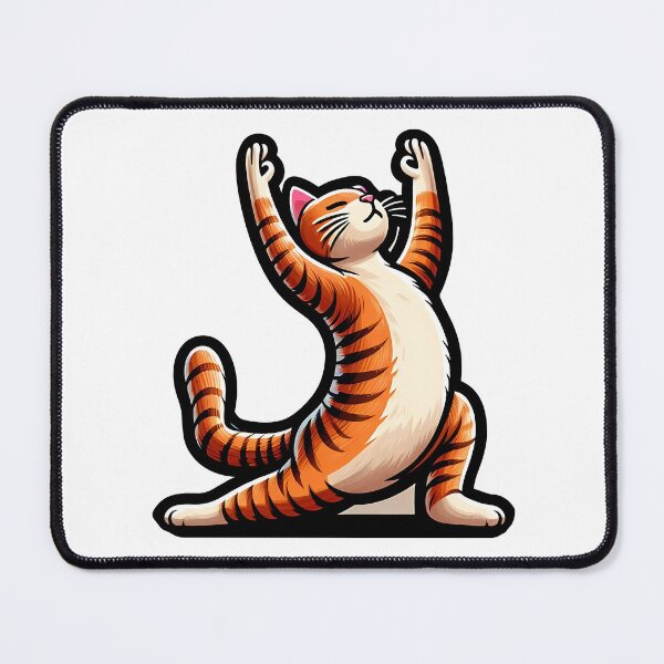 Item preview, a yellow cat does yoga designed and sold by bernhagen.