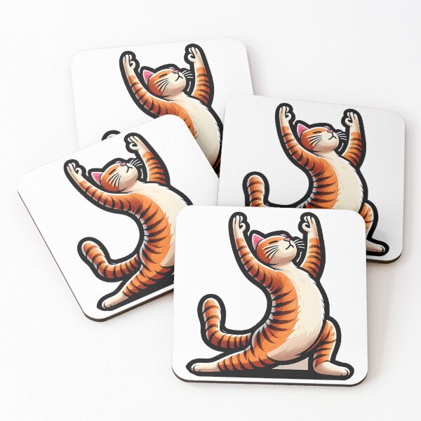 Item preview, a yellow cat does yoga designed and sold by bernhagen.