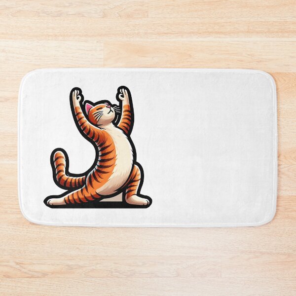Item preview, a yellow cat does yoga designed and sold by bernhagen.