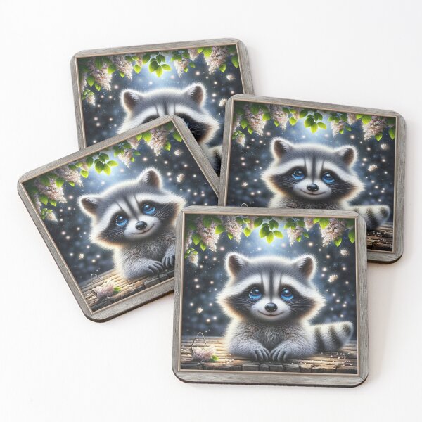 Item preview, Adorable Raccoon Poster/Canvas designed and sold by BeeTheArtCo.
