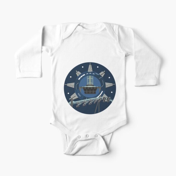 Galactic Space Rollercoaster Design Long Sleeve Baby One-Piece