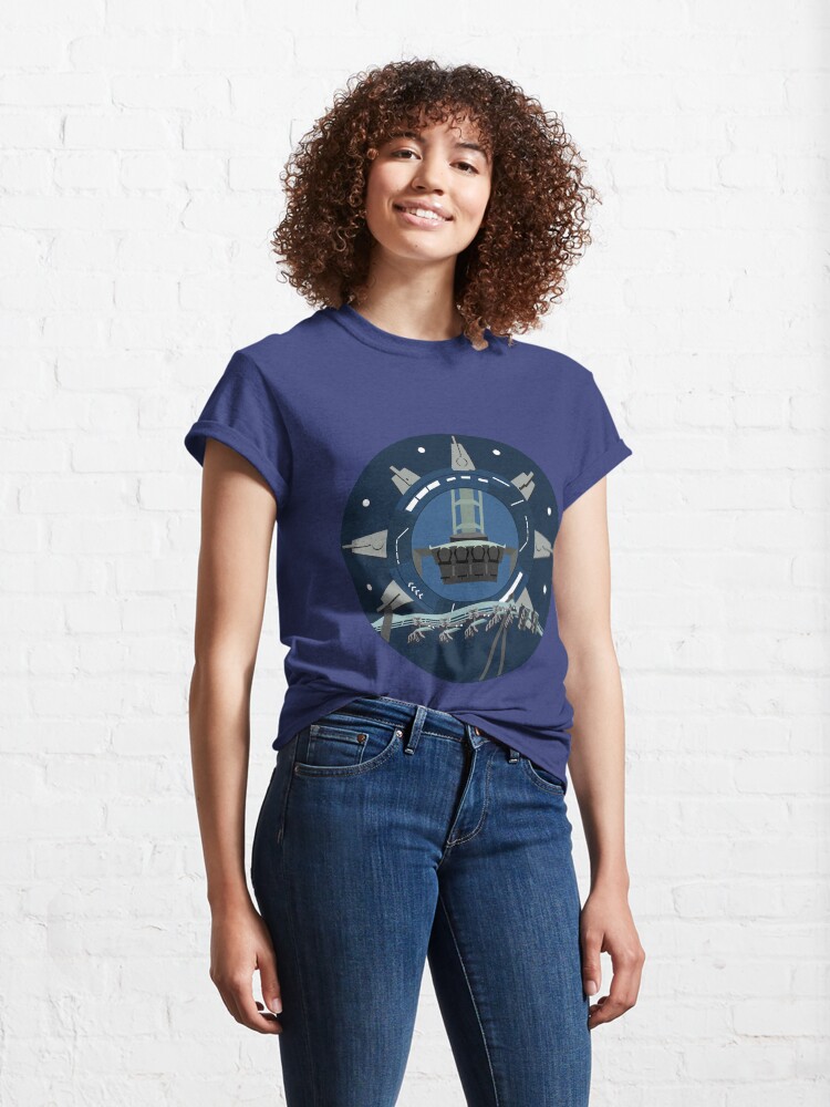 Alternate view of Galactic Space Rollercoaster Design Classic T-Shirt