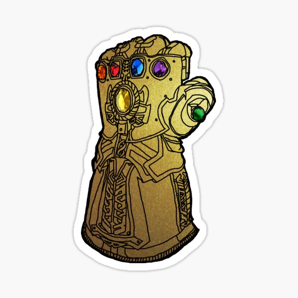 thanos's gauntlet with all six infinity stones Sticker