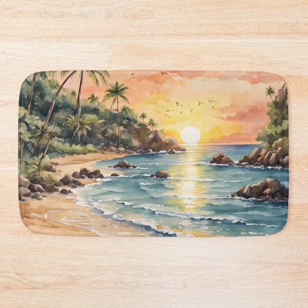 Item preview, Brazil's Dolphin Bay: Watercolor Sunset Serenity designed and sold by LSVart.