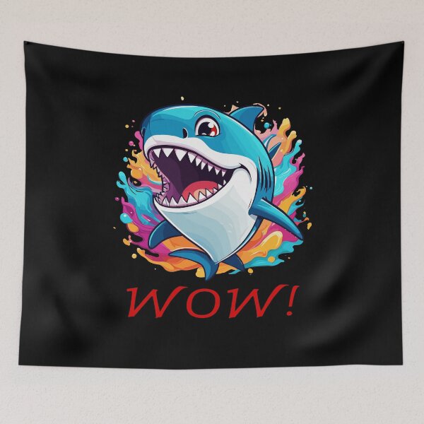 Item preview, Shark shouts wow cartoon designed and sold by InwzaDesign.