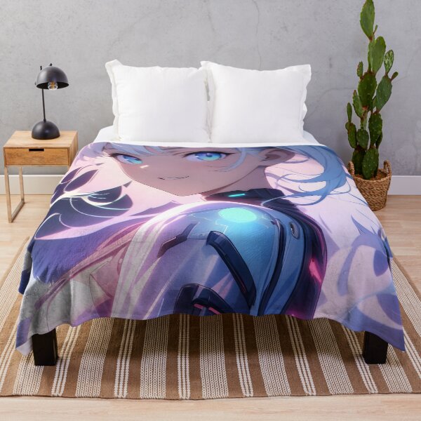 Item preview, Futuristic Anime Girl with White Hair designed and sold by ByteyCreatives.